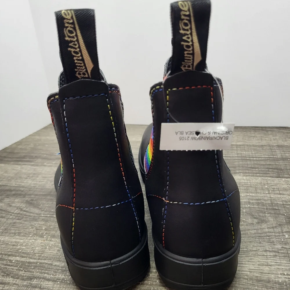 Blundstone Original 2105 Black Leather Rainbow Chelsea Boots Womens 6.5 US 3.5 A